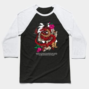 Dragon, Koi, and Rose Baseball T-Shirt